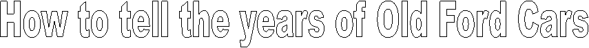 How to tell the years of Old Cars